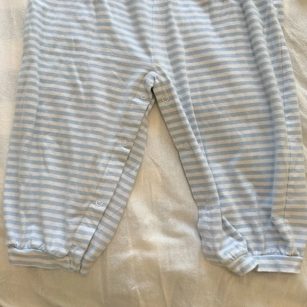 Cecil and Lou Blue White Stripe Monogrammed 